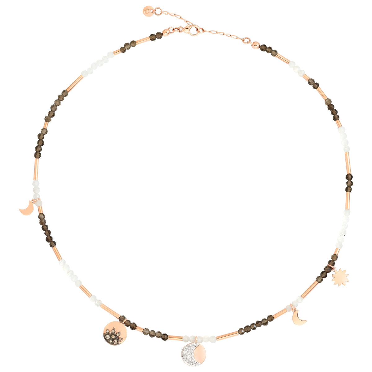 Collier Moon & Sun en or et diamants - Or rose