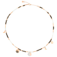 Collier Universe en or rose 9K et multipierres - Or Rose