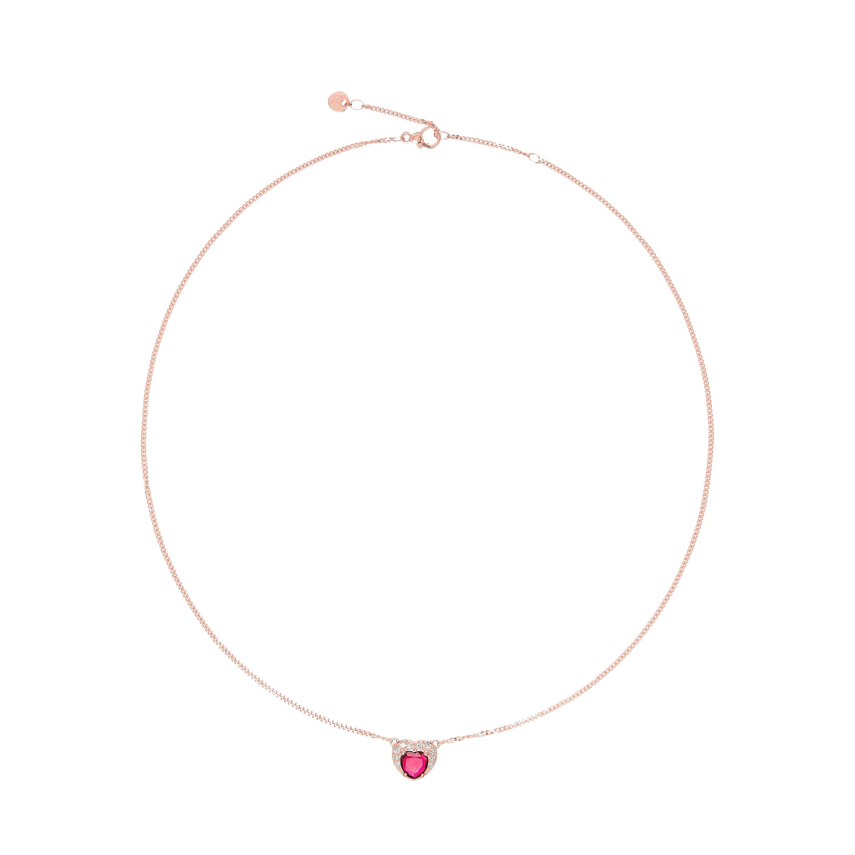 Collier Cuore en or rose et Rubis - Or Rose & Rubis