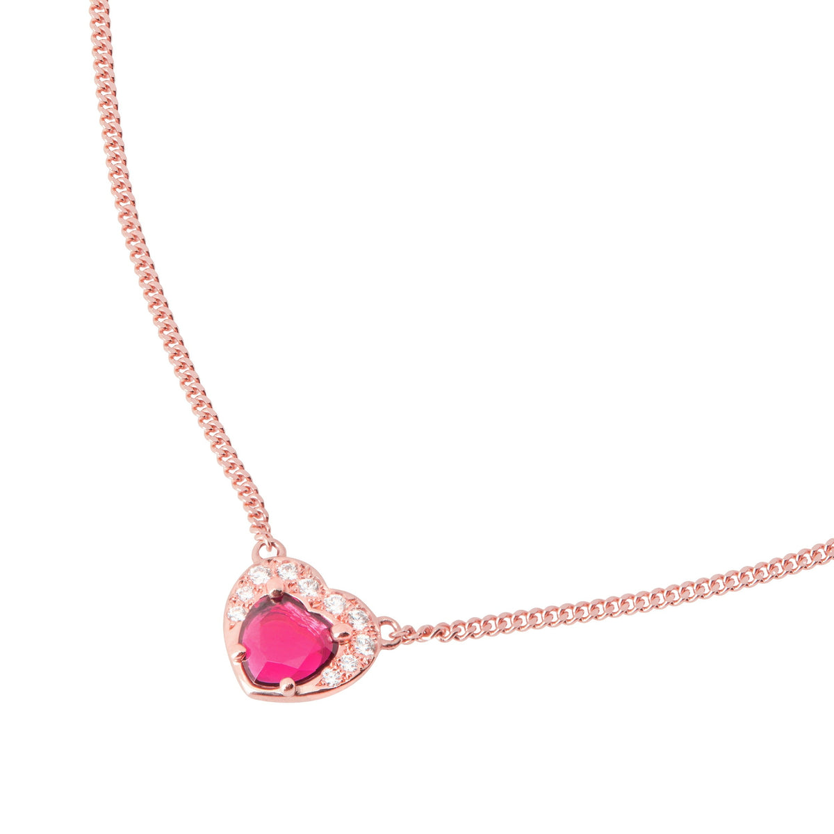 Collier Cuore en or rose et Rubis - Or Rose & Rubis