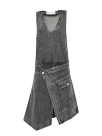 Robe midi sans manches en denim - Grey
