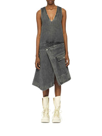 Robe midi sans manches en denim - Grey