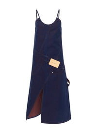 Robe midi ajustée en denim - Blue & Red