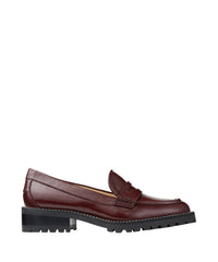 Deanna 30 loafers in leather with crystals - Burgundy