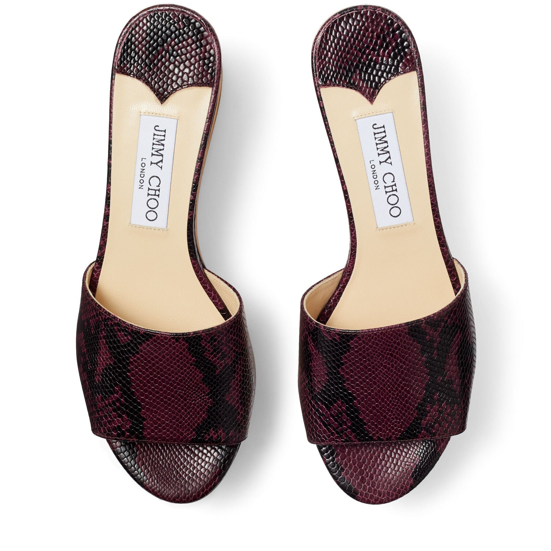 Mules compensées Deedee 80 en cuir - Bordeaux