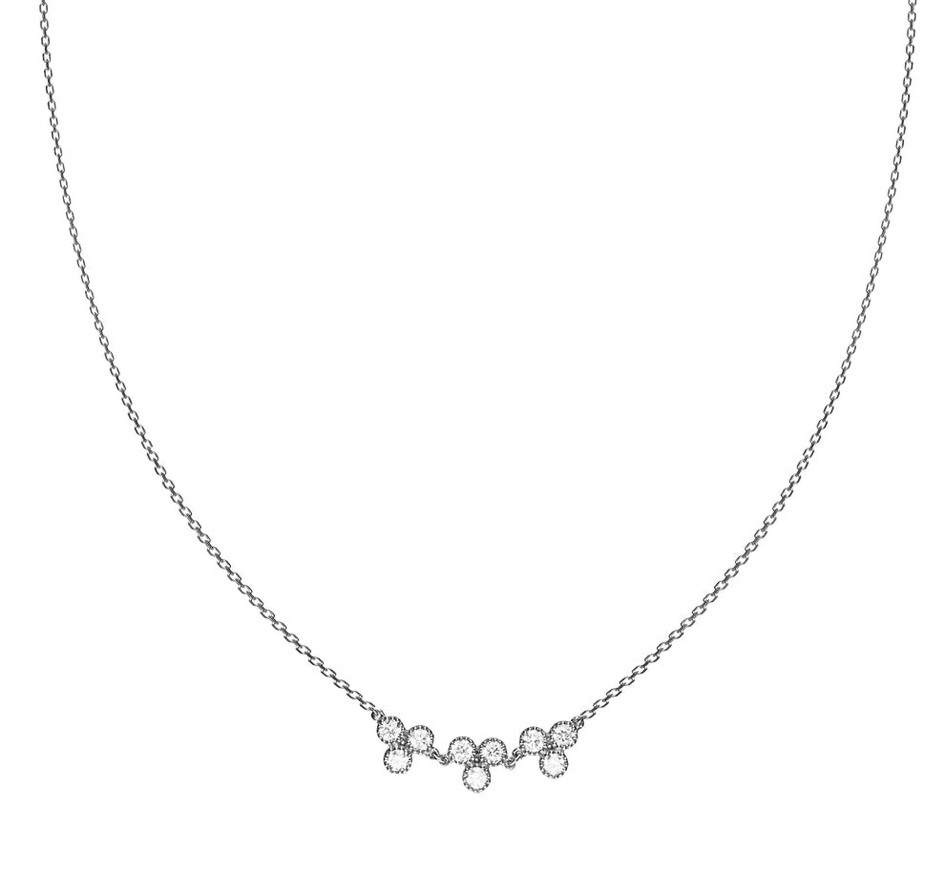 Collier Délicate en or noir 18K sertie de diamants - Or noir