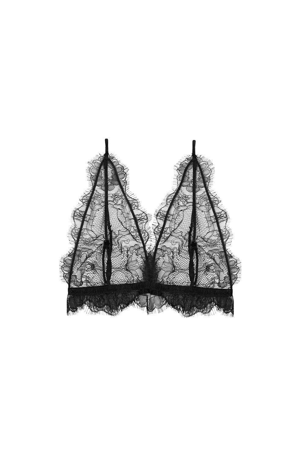 1qty NEW / FLORAL LACE BRA - BLACK