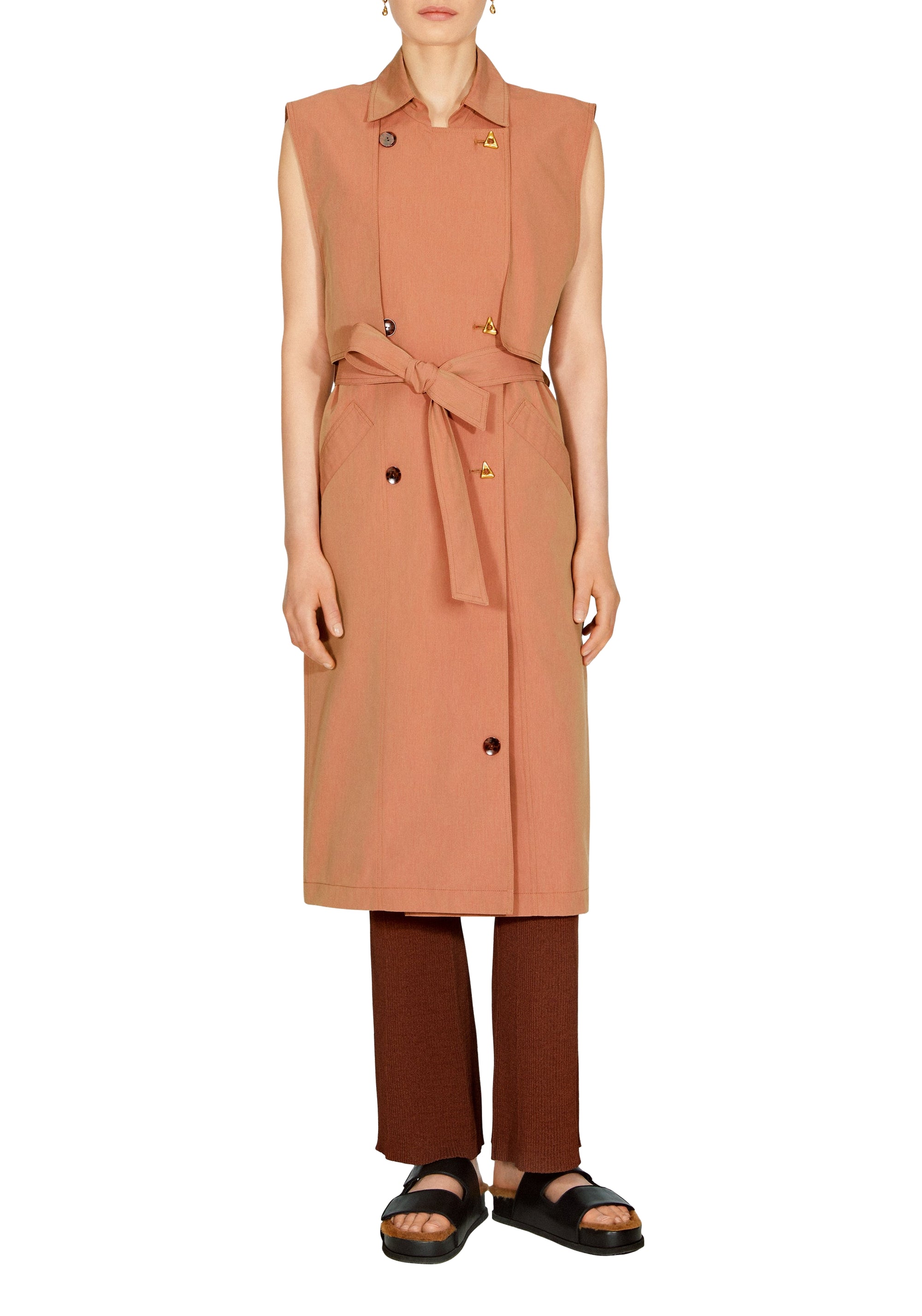 Trench-coat Delray sans manches - Mauve