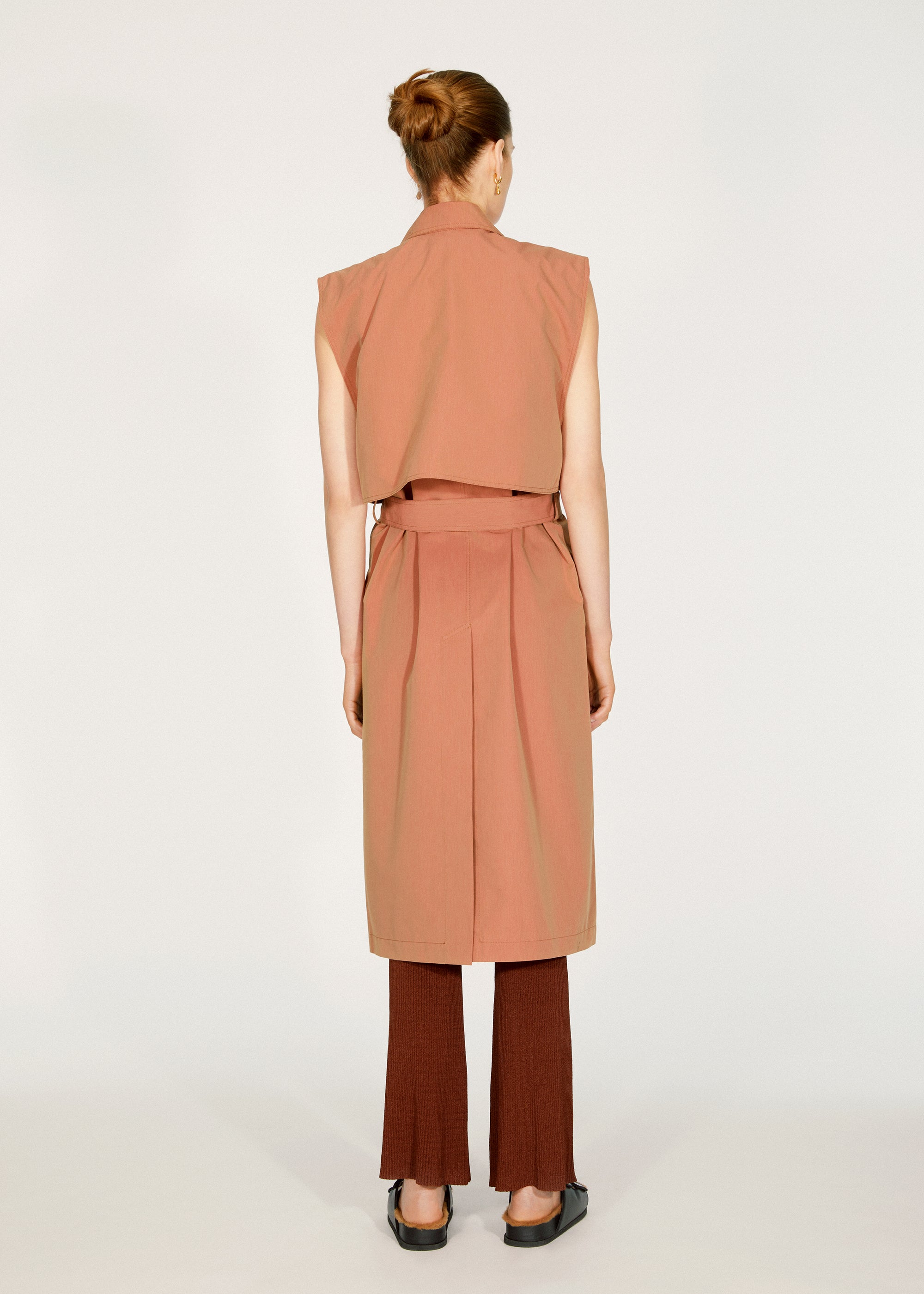 Trench-coat Delray sans manches - Mauve