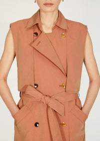 Trench-coat Delray sans manches - Mauve
