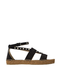 Denise espadrilles in suede with pearls and studs - Black & White Mix