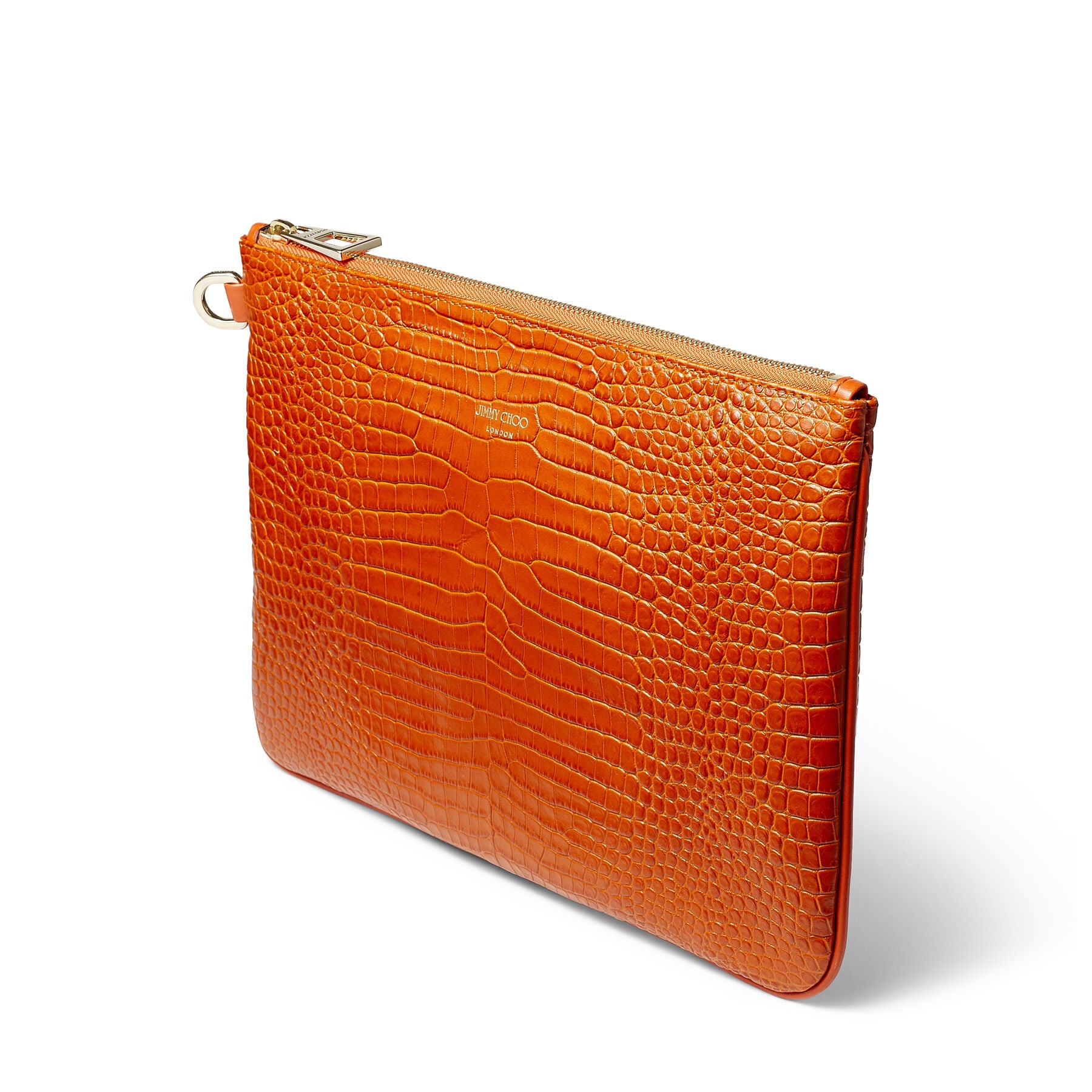 Pochette Derek-N en cuir embossé - Burned Orange