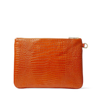 Pochette Derek-N en cuir embossé - Burned Orange