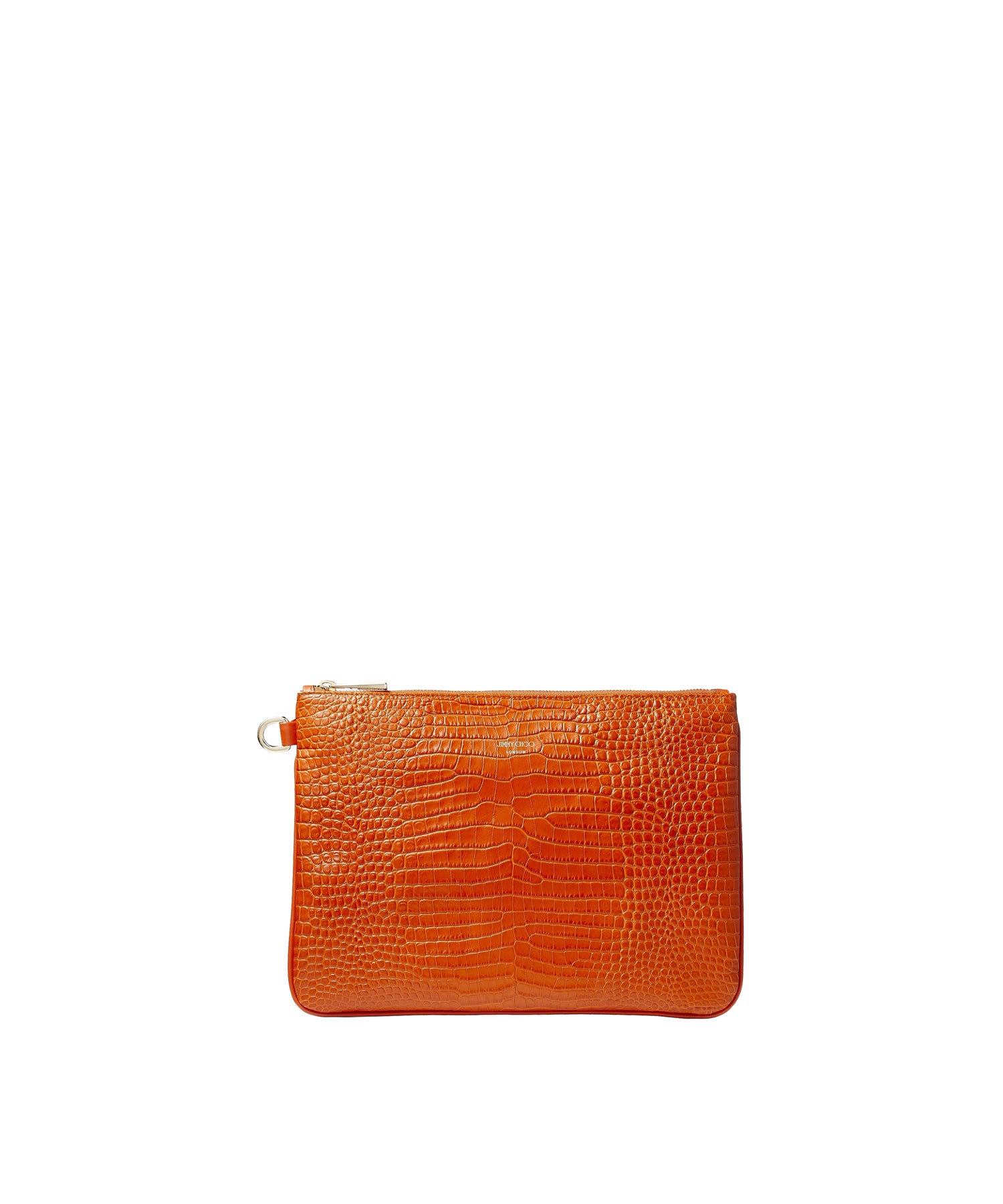 Pochette Derek-N en cuir embossé - Burned Orange