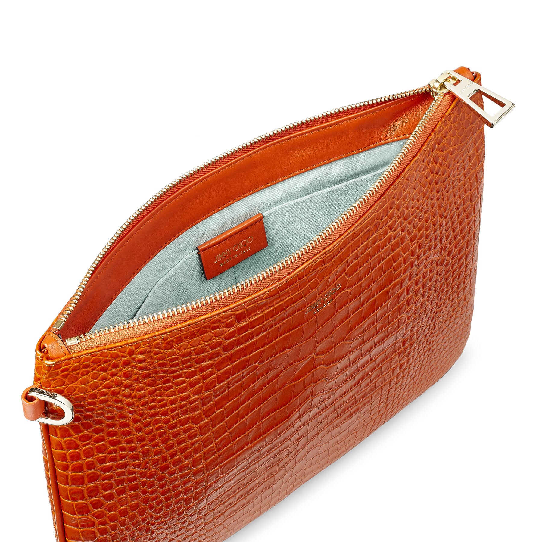 Pochette Derek-N en cuir embossé - Burned Orange
