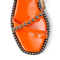 Sandales Desi en cuir - Neon Orange & Silver