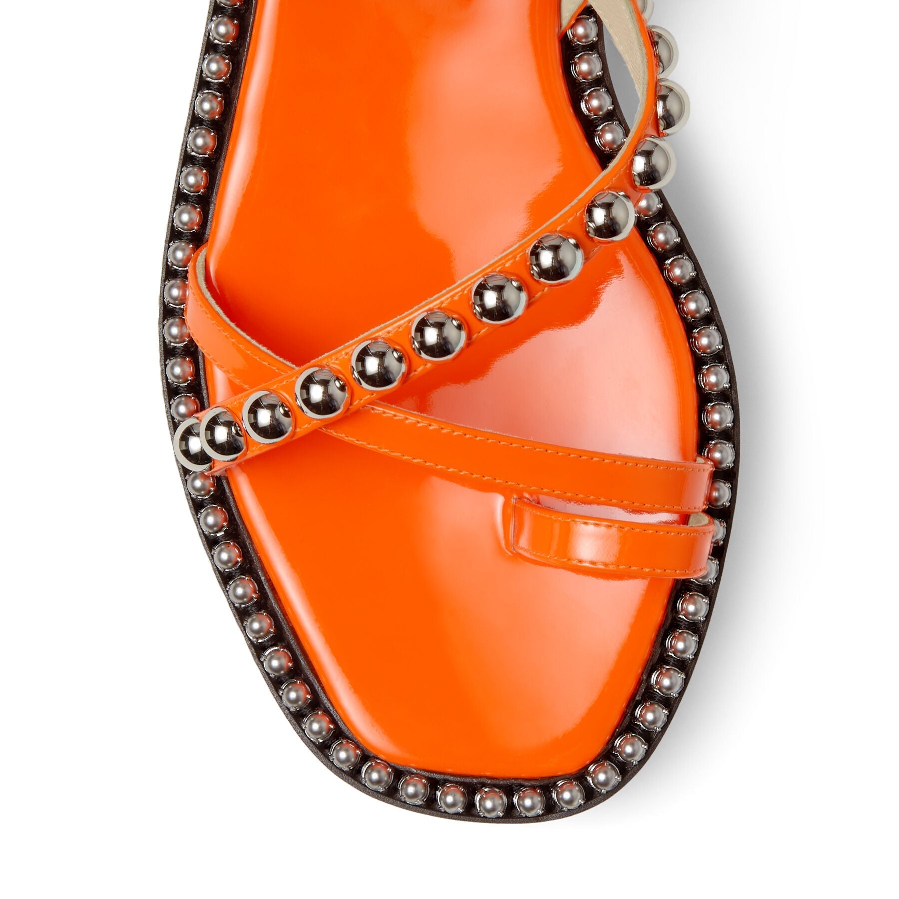Sandales Desi en cuir - Neon Orange & Silver