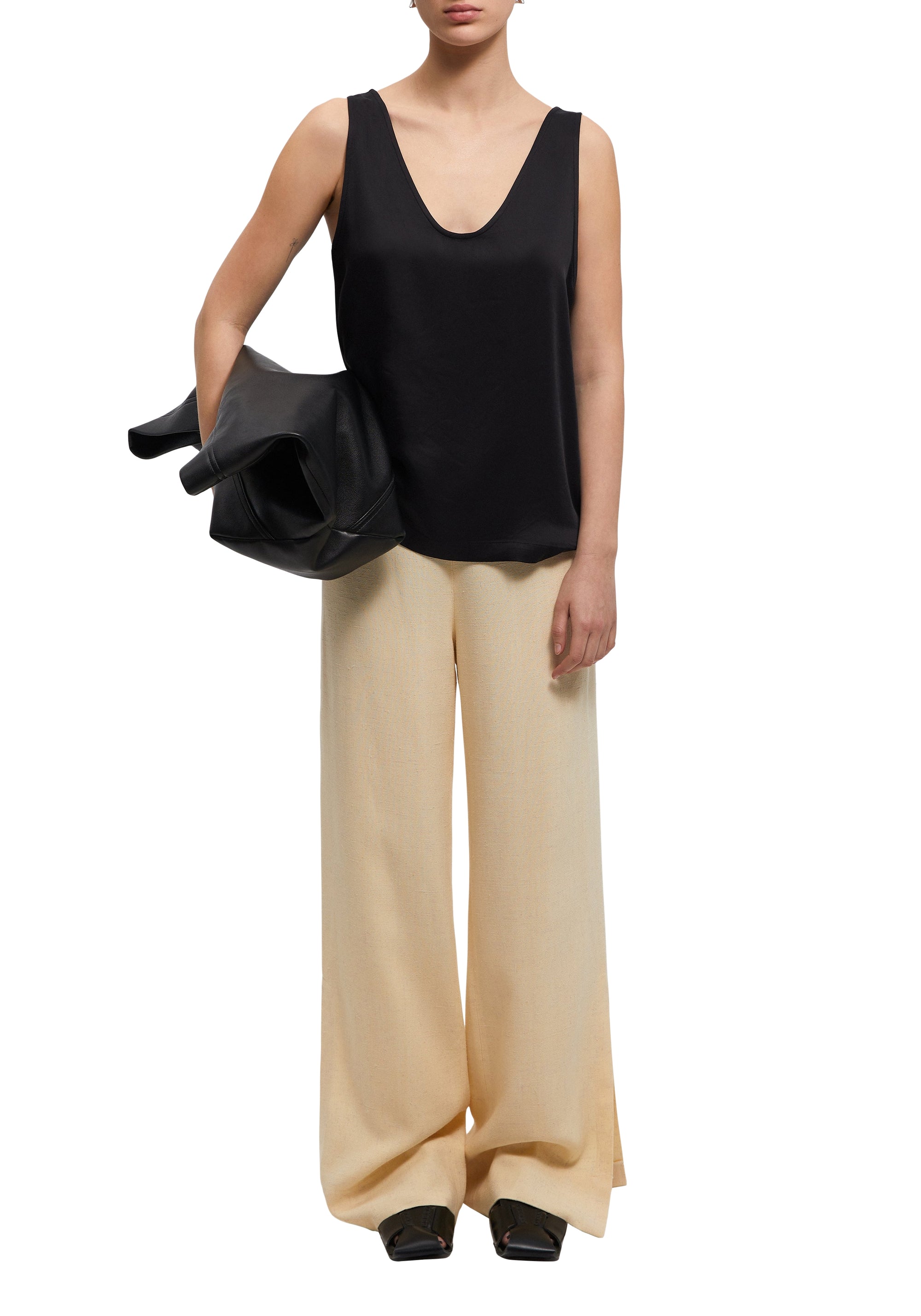 Detti trousers with wide lapels - Cream
