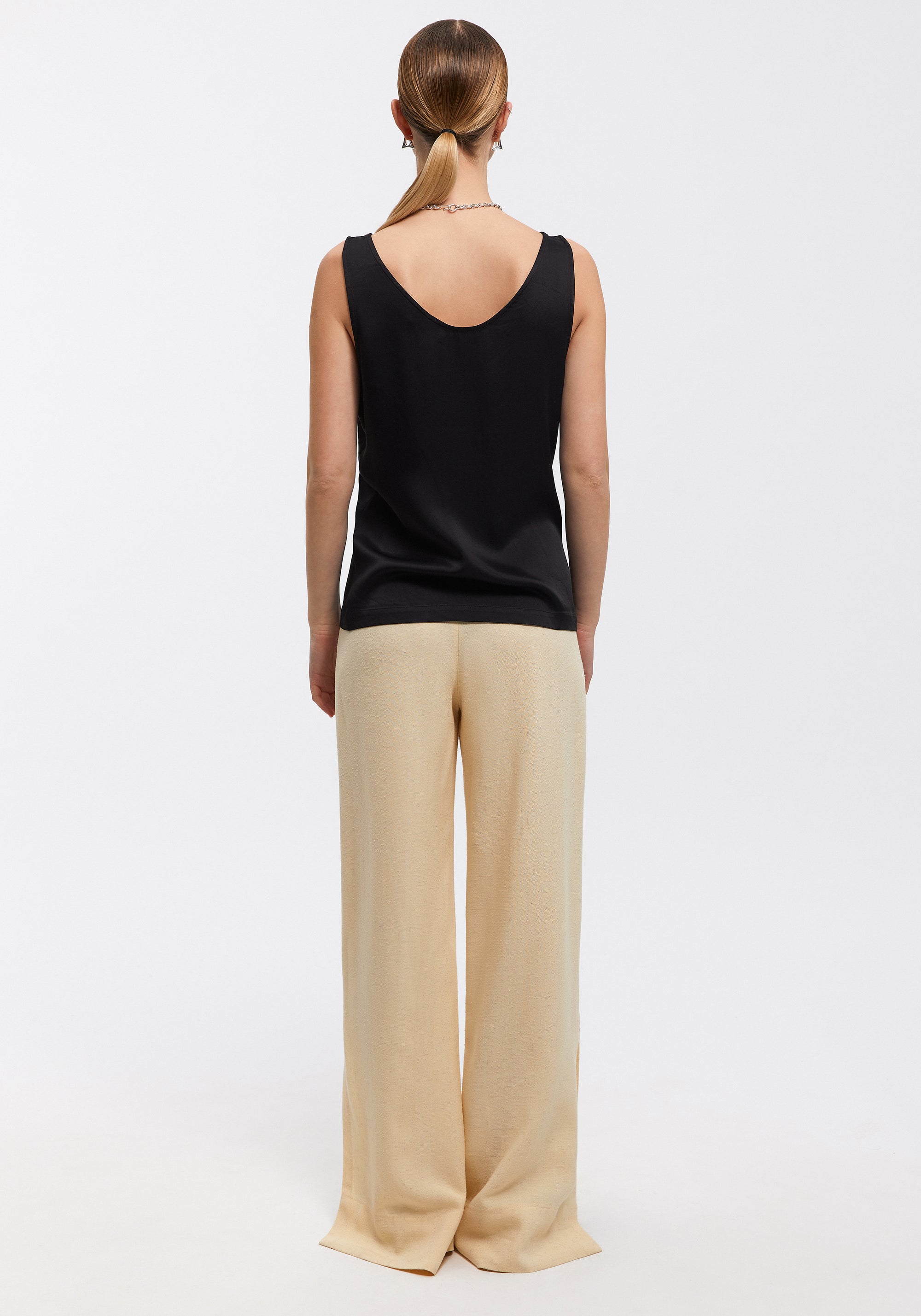 Detti trousers with wide lapels - Cream