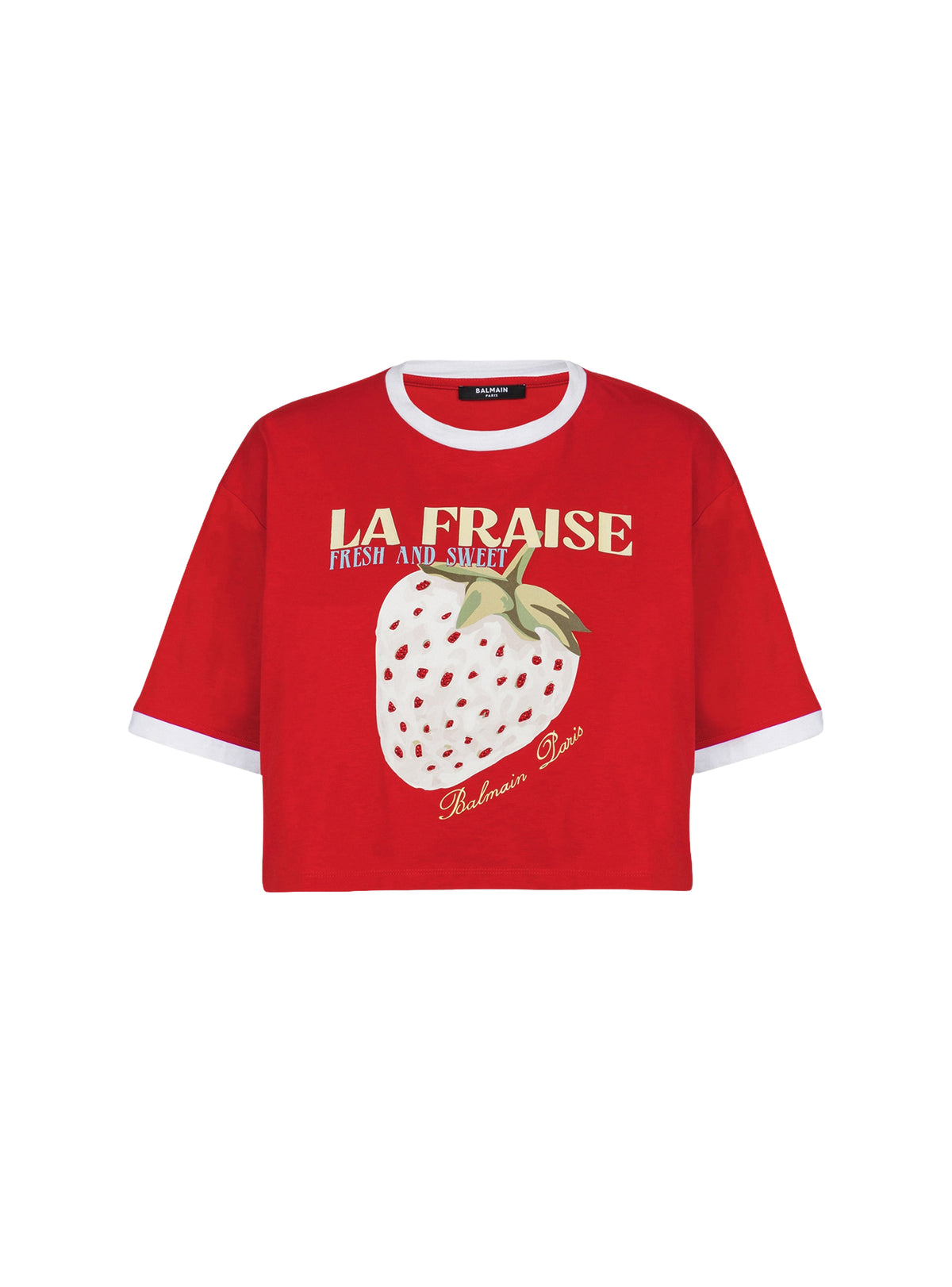 T-shirt court à col rond - Rouge