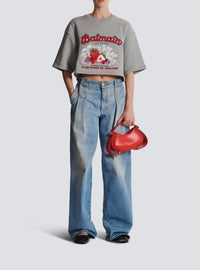 Crop top à imprimé fruit - Gris