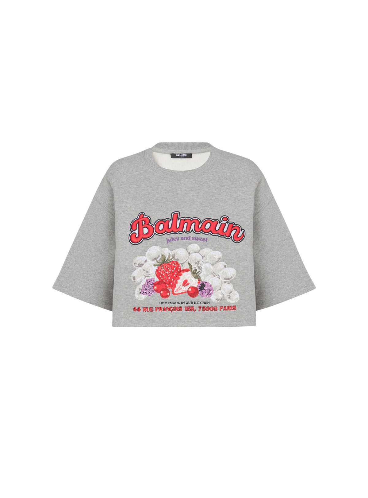 Crop top à imprimé fruit - Gris