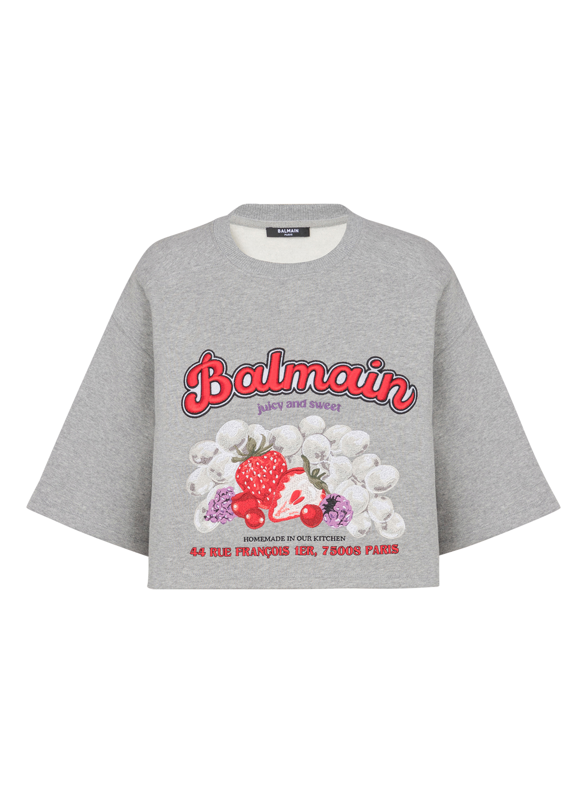 Crop top à imprimé fruit - Gris