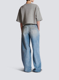 Crop top à imprimé fruit - Gris