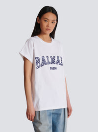 T-shirt balmain paris à inscription vichy - Blanc