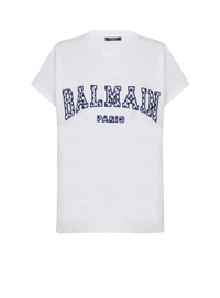 T-shirt balmain paris à inscription vichy - Blanc