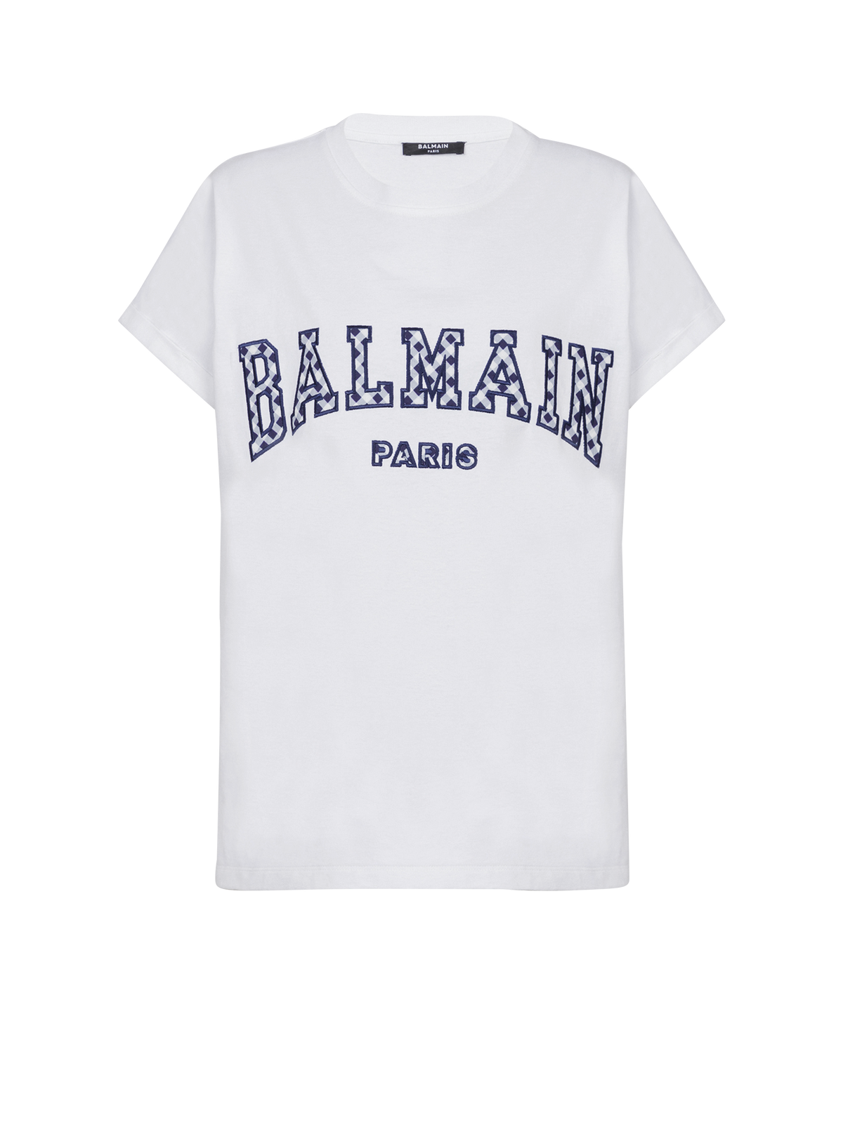T-shirt balmain paris à inscription vichy - Blanc