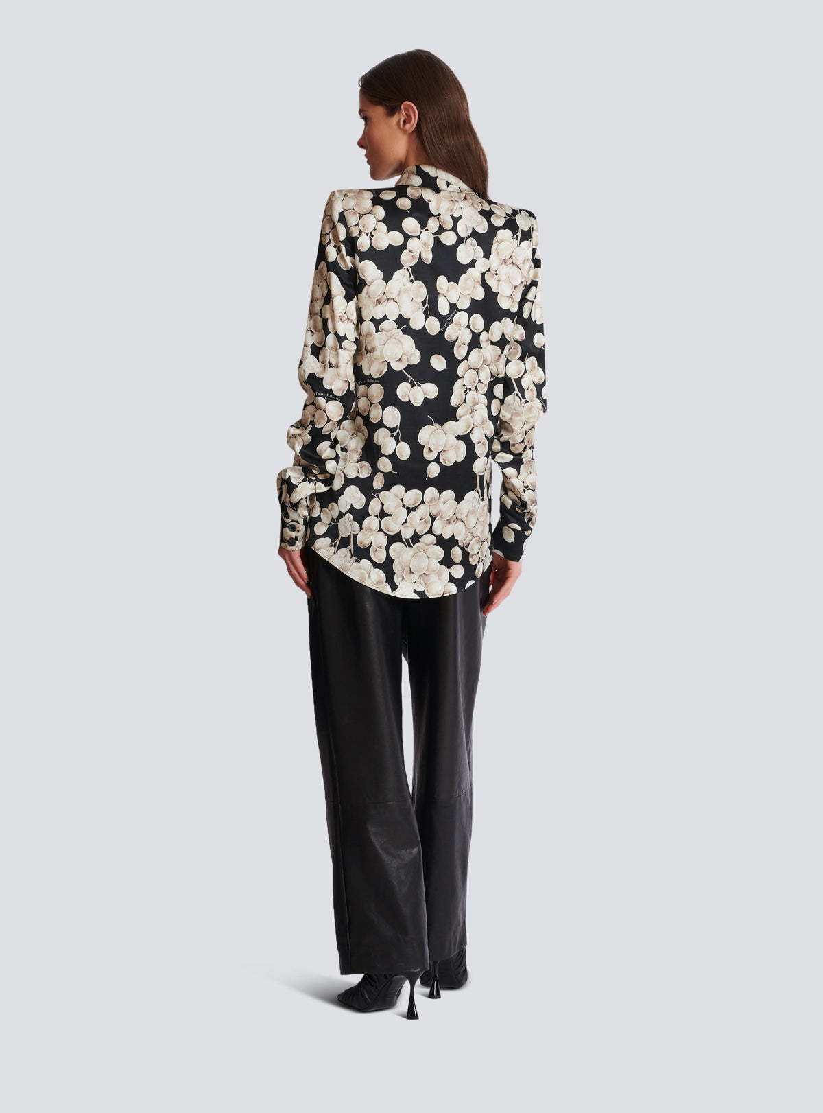 Chemise en jacquard à motif raisin - Noir & Blanc