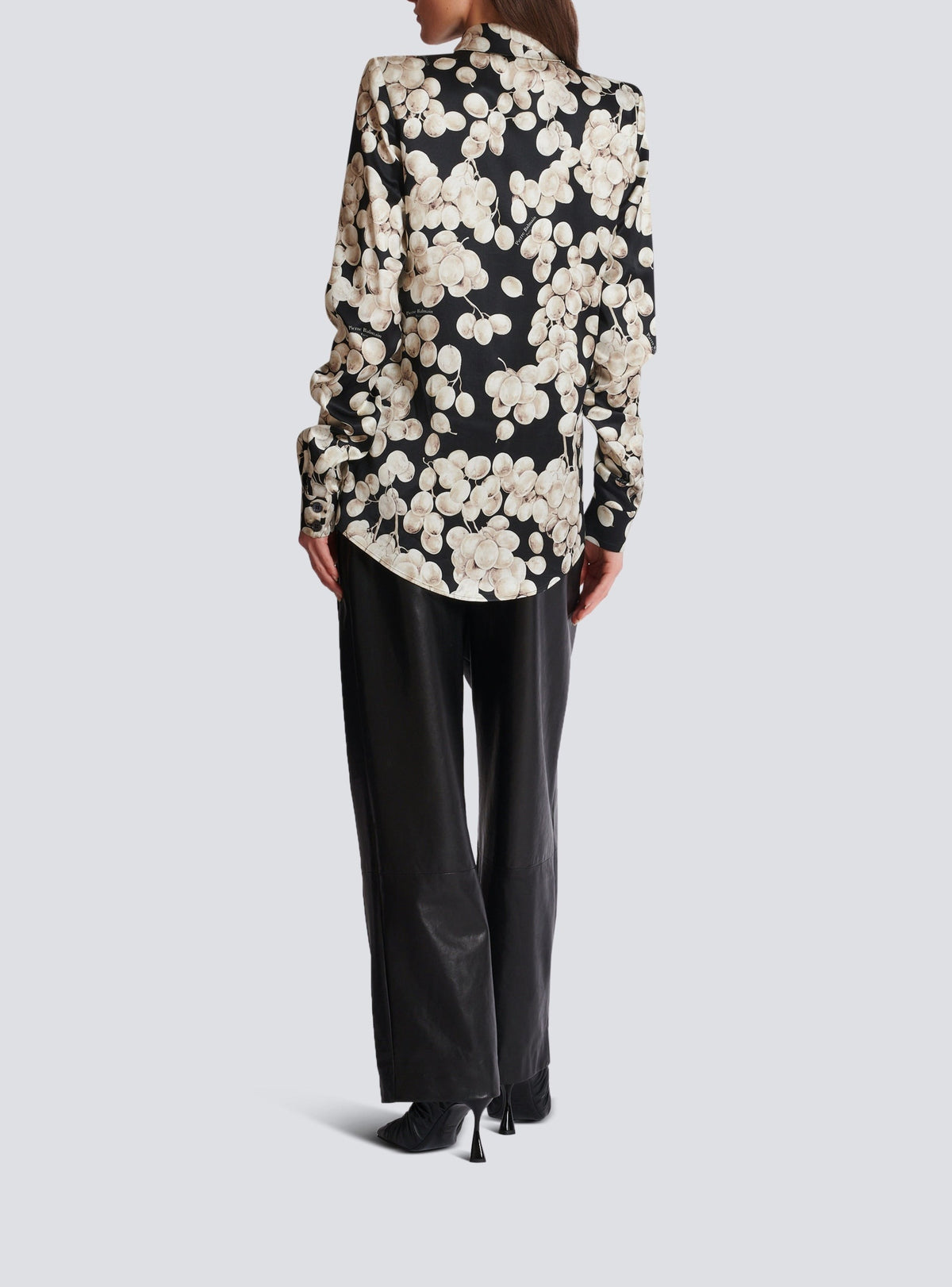 Chemise en jacquard à motif raisin - Noir & Blanc