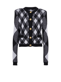 Cardigan en maille vichy - Noir & Blanc