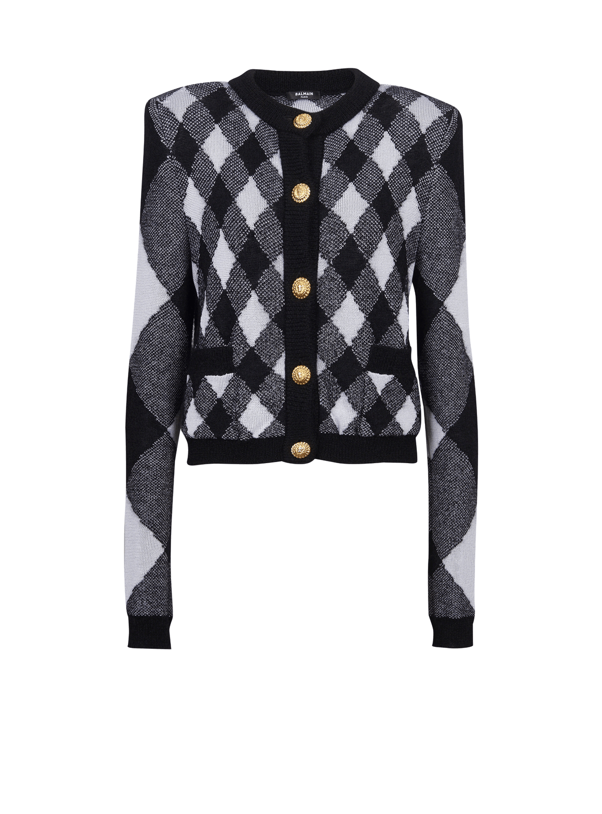 Cardigan en maille vichy - Noir & Blanc
