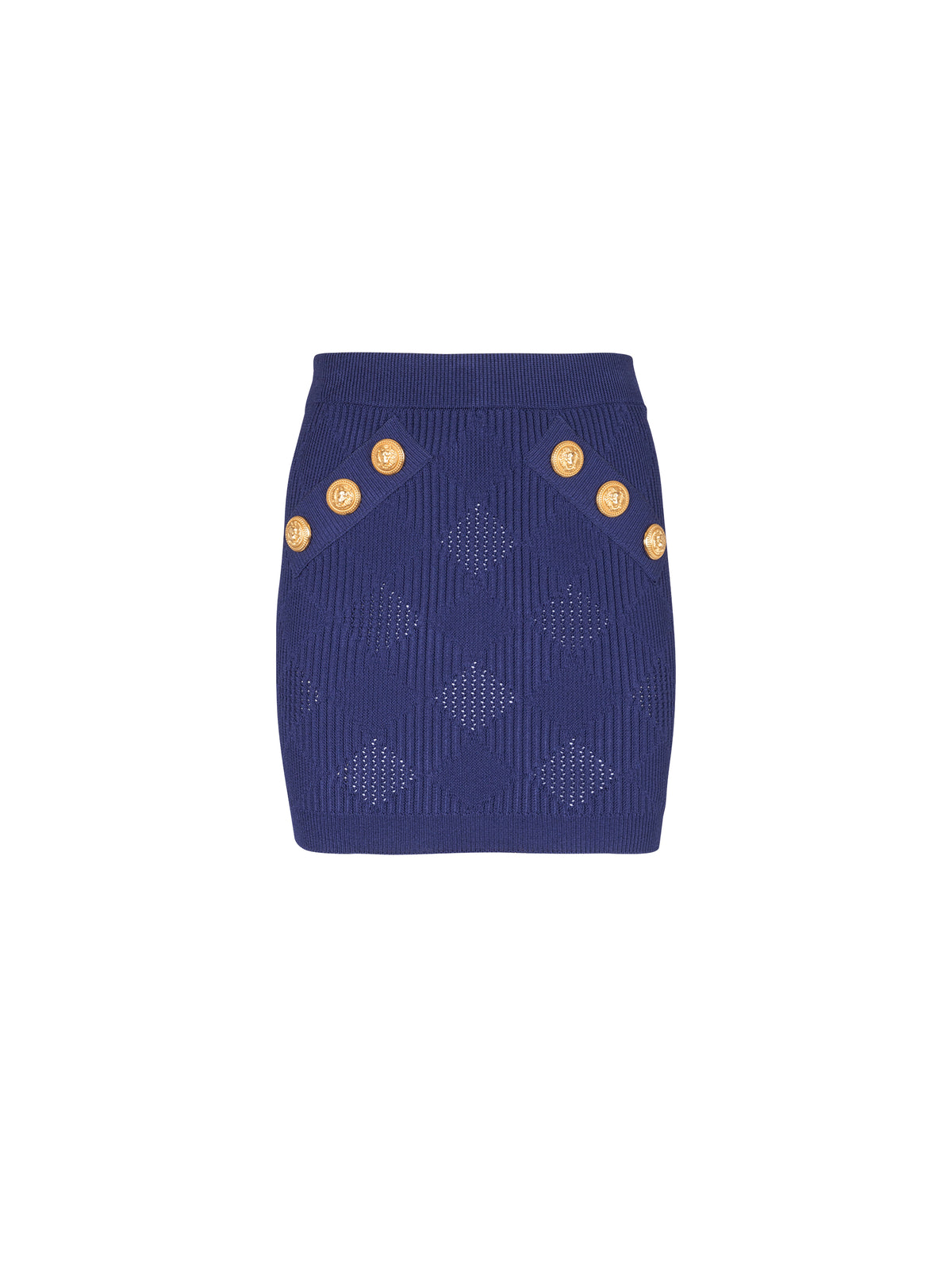 Short skirt in gingham knit - Midnight Blue