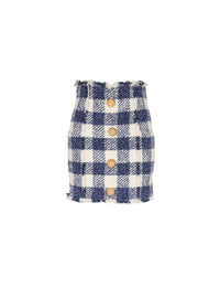 Jupe courte en tweed - Marine & Blanc