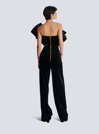 Pantalon ample en velours plissé - Noir