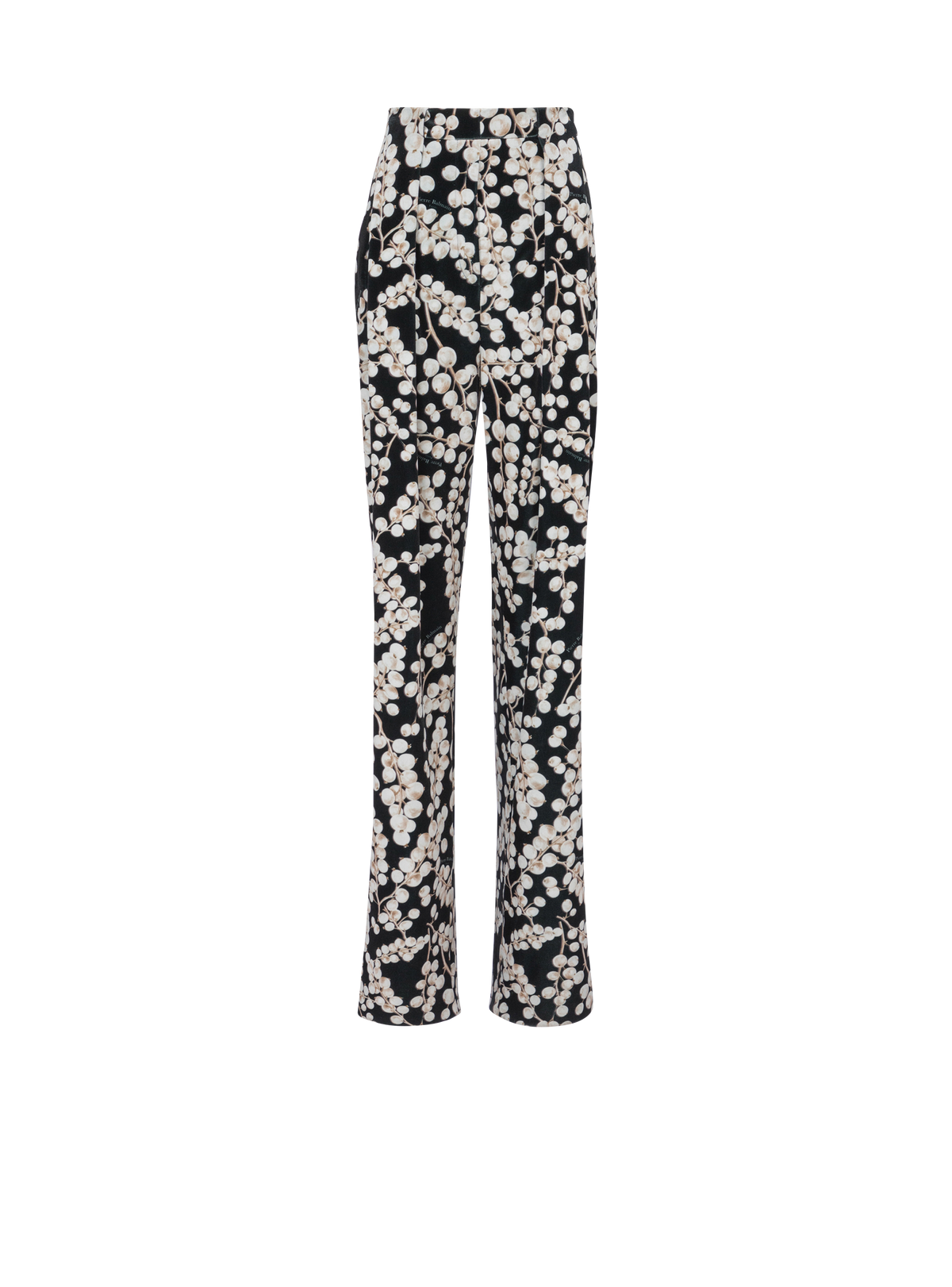 Pantalon large en velours plissé - Noir & Blanc