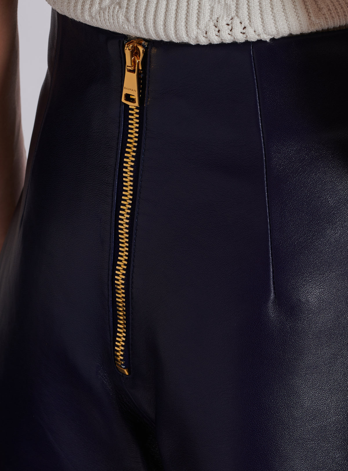 Short en cuir - Bleu Nuit