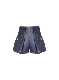 Short en cuir - Bleu Nuit