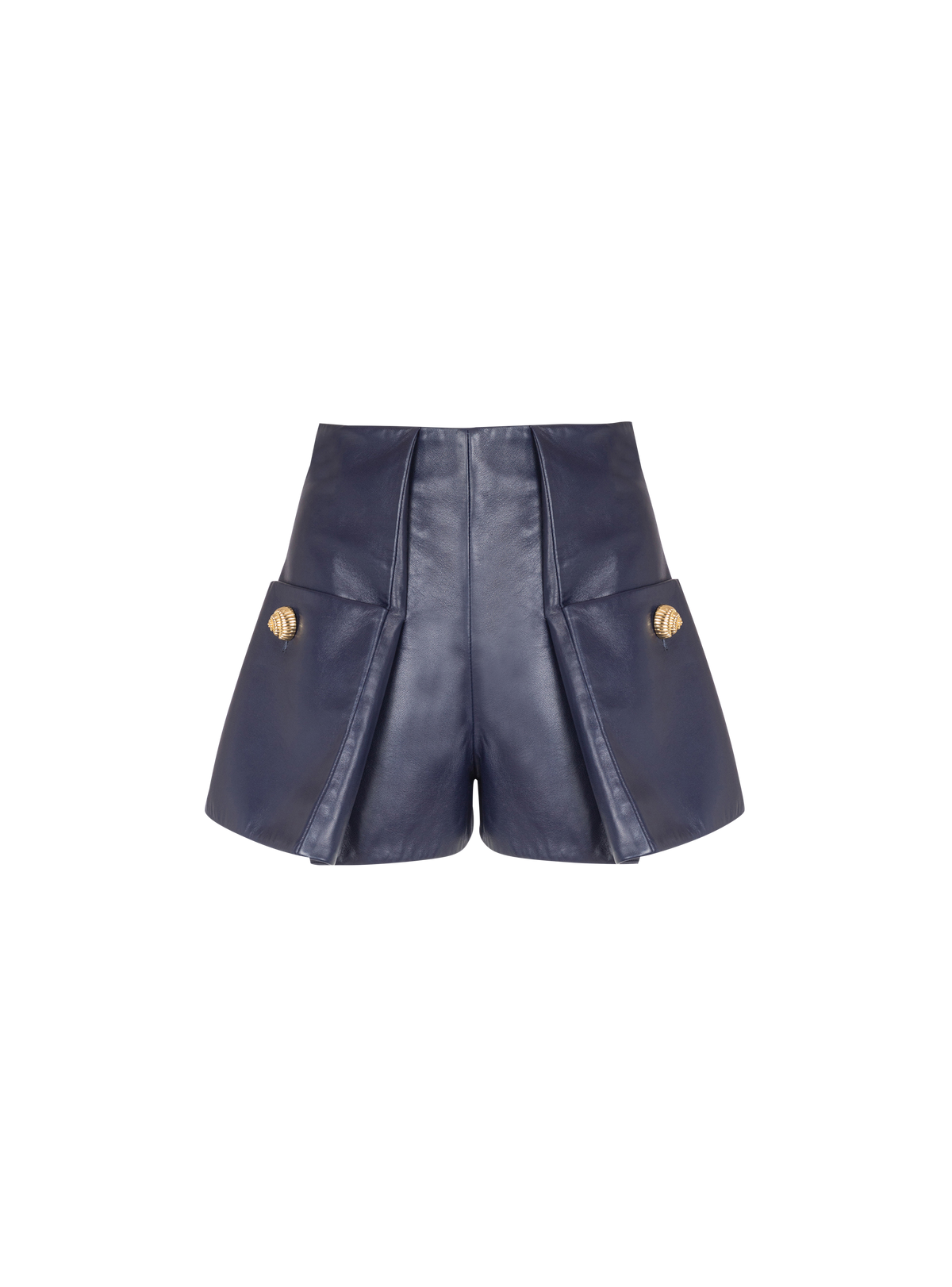 Short en cuir - Bleu Nuit
