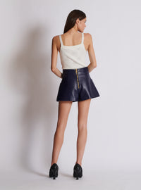 Short en cuir - Bleu Nuit