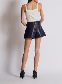 Leather shorts - Midnight Blue