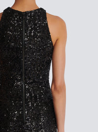 Robe en sequins et broderie raisin - Noir & Cristal