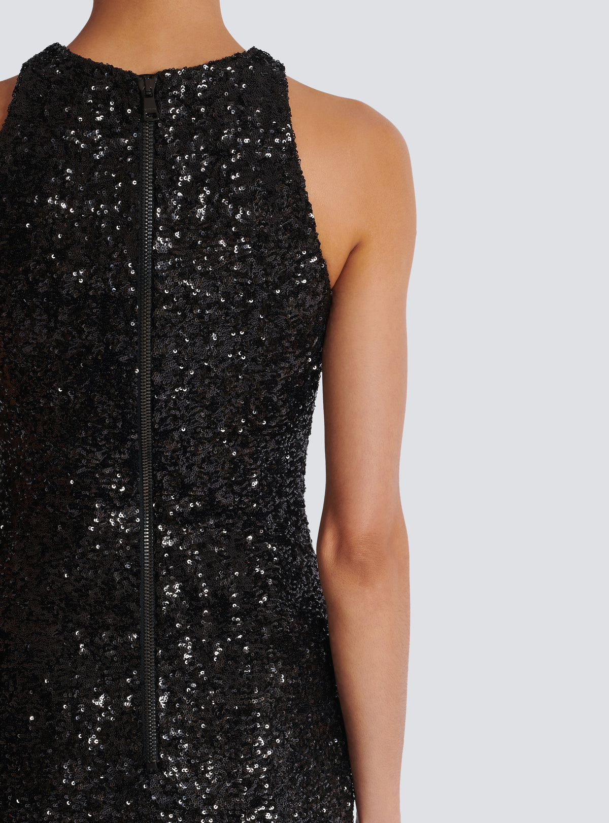 Robe en sequins et broderie raisin - Noir & Cristal