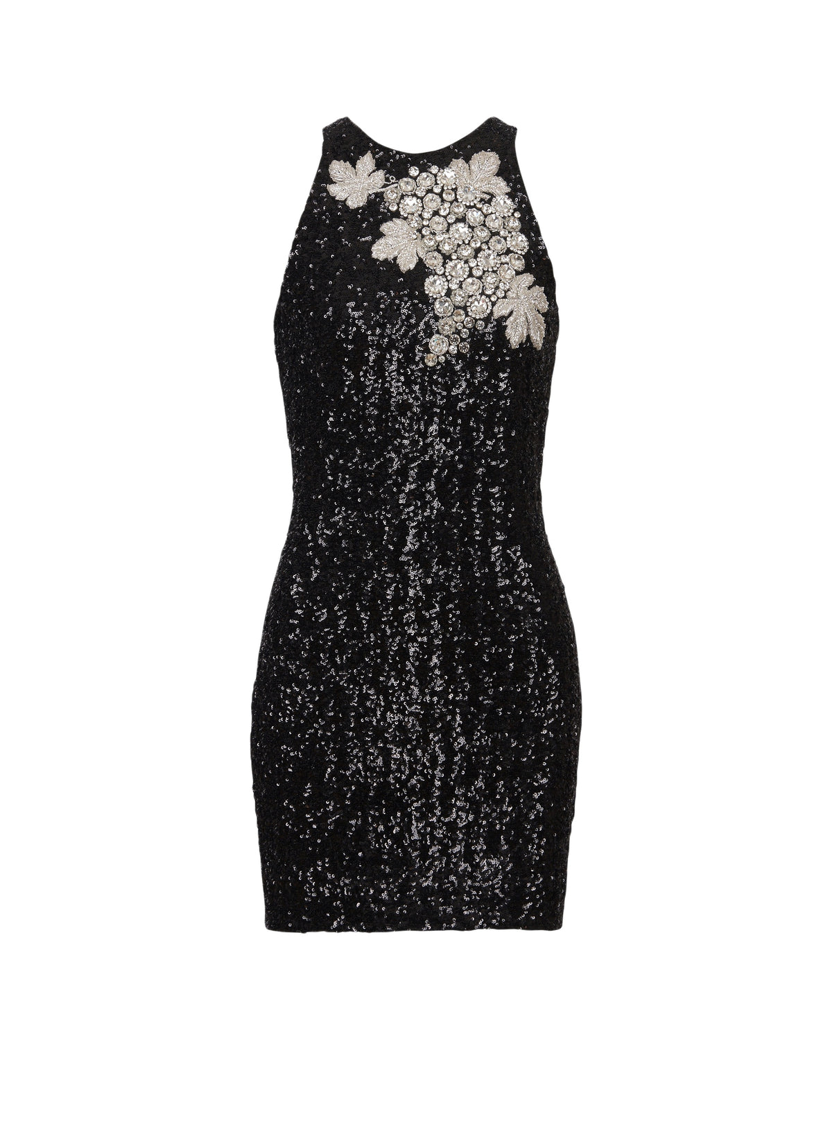 Robe courte en sequins - Noir & Cristal