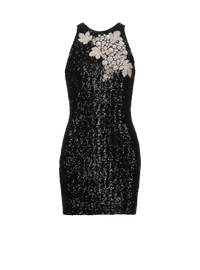 Robe en sequins et broderie raisin - Noir & Cristal