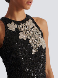 Robe courte en sequins - Noir & Cristal