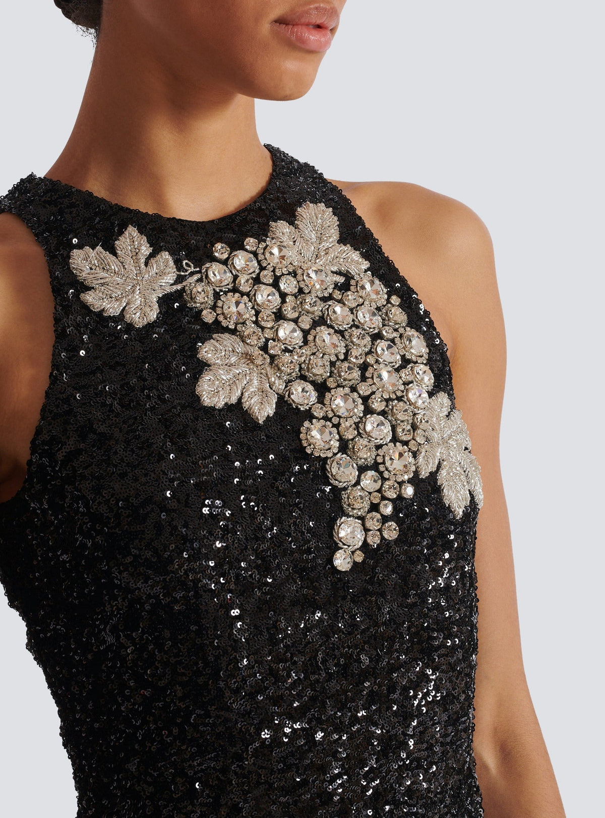 Robe courte en sequins - Noir & Cristal